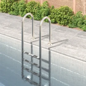 Escalera para piscina acero inoxidable 304 54x38x184,5 cm de vidaXL, Escaleras y rampas de piscina - Ref: Foro24-93453, Preci...