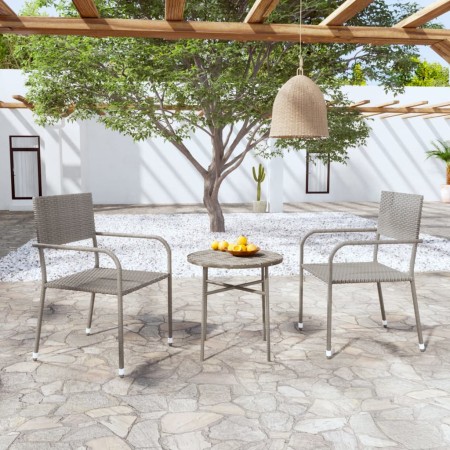 Juego de comedor para jardín 3 piezas ratán sintético gris de vidaXL, Conjuntos de jardín - Ref: Foro24-3098034, Precio: 85,7...