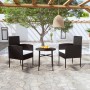 Juego de comedor para jardín 3 piezas ratán sintético negro de vidaXL, Conjuntos de jardín - Ref: Foro24-3098035, Precio: 118...