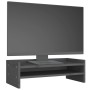 Soporte para monitor madera maciza de pino gris 50x24x16 cm de vidaXL, Bases y elevadores para ordenadores - Ref: Foro24-8139...