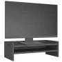 Soporte para monitor madera maciza de pino gris 50x24x16 cm de vidaXL, Bases y elevadores para ordenadores - Ref: Foro24-8139...