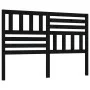 Solid black pine wood bed headboard 126x4x100 cm by vidaXL, Headboards and footboards - Ref: Foro24-814138, Price: 42,37 €, D...