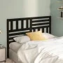 Solid black pine wood bed headboard 126x4x100 cm by vidaXL, Headboards and footboards - Ref: Foro24-814138, Price: 42,37 €, D...