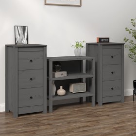 Aparadores 2 uds madera maciza de pino gris 40x35x80 cm de vidaXL, Aparadores - Ref: Foro24-813744, Precio: 97,07 €, Descuent...
