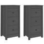 Aparadores 2 uds madera maciza de pino gris 40x35x80 cm de vidaXL, Aparadores - Ref: Foro24-813744, Precio: 97,07 €, Descuent...