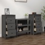 Aparadores 2 uds madera maciza de pino gris 40x35x80 cm de vidaXL, Aparadores - Ref: Foro24-813744, Precio: 97,07 €, Descuent...
