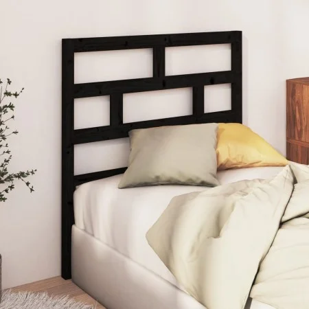 Cabecero de cama madera maciza de pino negro 106x4x100 cm de vidaXL, Cabeceros y pies de cama - Ref: Foro24-814183, Precio: 3...
