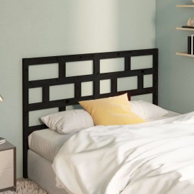 Cabecero de cama madera maciza de pino negro 141x4x100 cm de vidaXL, Cabeceros y pies de cama - Ref: Foro24-814193, Precio: 5...