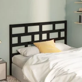 Solid black pine wood bed headboard 141x4x100 cm by vidaXL, Headboards and footboards - Ref: Foro24-814193, Price: 48,55 €, D...