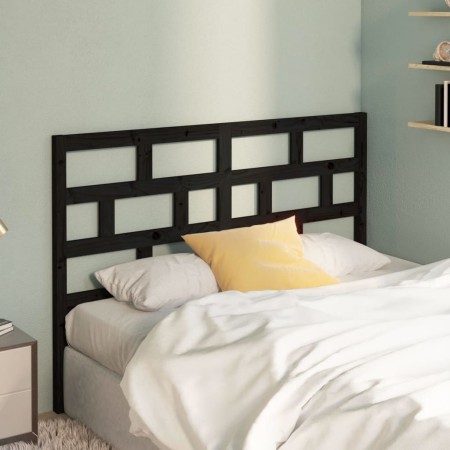 Cabecero de cama madera maciza de pino negro 141x4x100 cm de vidaXL, Cabeceros y pies de cama - Ref: Foro24-814193, Precio: 5...