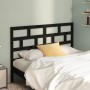 Cabecero de cama madera maciza de pino negro 141x4x100 cm de vidaXL, Cabeceros y pies de cama - Ref: Foro24-814193, Precio: 5...