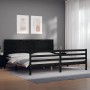Estructura de cama con cabecero madera maciza negro 200x200 cm de vidaXL, Camas y somieres - Ref: Foro24-3194660, Precio: 190...