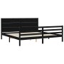 Estructura de cama con cabecero madera maciza negro 200x200 cm de vidaXL, Camas y somieres - Ref: Foro24-3194660, Precio: 190...
