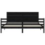 Estructura de cama con cabecero madera maciza negro 200x200 cm de vidaXL, Camas y somieres - Ref: Foro24-3194660, Precio: 190...