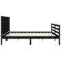 Estructura de cama con cabecero madera maciza negro 200x200 cm de vidaXL, Camas y somieres - Ref: Foro24-3194660, Precio: 190...