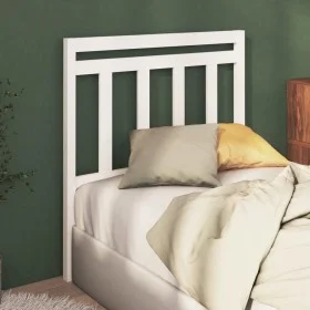 Solid white pine wood bed headboard 96x4x100 cm by vidaXL, Headboards and footboards - Ref: Foro24-814075, Price: 39,54 €, Di...