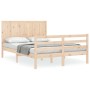Estructura de cama con cabecero madera maciza 120x200 cm de vidaXL, Camas y somieres - Ref: Foro24-3194501, Precio: 122,36 €,...