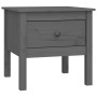 Mesa auxiliar de madera maciza de pino gris 50x50x49 cm de vidaXL, Mesas auxiliares - Ref: Foro24-813798, Precio: 39,65 €, De...