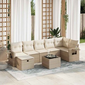Set de sofás de jardín y cojines 8 piezas ratán sintético beige en Conjuntos de jardín | Comprar online en Foru.es