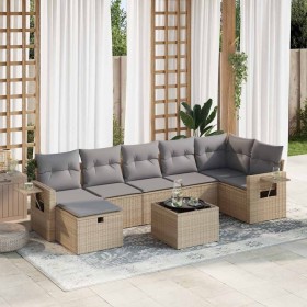 Set de sofás de jardín y cojines 8 piezas ratán sintético beige en Conjuntos de jardín | Comprar online en Foru.es