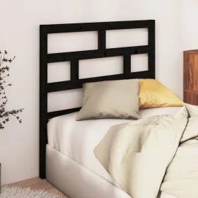 Solid black pine wood bed headboard 81x4x100 cm by vidaXL, Headboards and footboards - Ref: Foro24-814173, Price: 27,33 €, Di...
