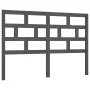 Cabecero de cama madera maciza de pino gris 146x4x100 cm de vidaXL, Cabeceros y pies de cama - Ref: Foro24-814196, Precio: 48...
