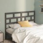 Cabecero de cama madera maciza de pino gris 146x4x100 cm de vidaXL, Cabeceros y pies de cama - Ref: Foro24-814196, Precio: 56...