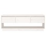 Mueble de TV de madera maciza de pino blanco 110,5x34x40 cm de vidaXL, Muebles TV - Ref: Foro24-813845, Precio: 74,81 €, Desc...