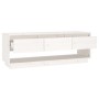 Mueble de TV de madera maciza de pino blanco 110,5x34x40 cm de vidaXL, Muebles TV - Ref: Foro24-813845, Precio: 74,81 €, Desc...