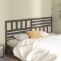 Cabecero de cama madera maciza de pino gris 206x4x100 cm de vidaXL, Cabeceros y pies de cama - Ref: Foro24-814166, Precio: 74...