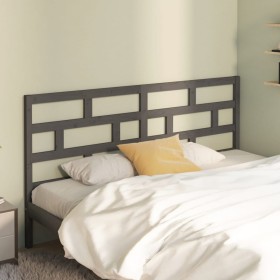Cabecero de cama madera maciza de pino gris 186x4x100 cm de vidaXL, Cabeceros y pies de cama - Ref: Foro24-814211, Precio: 62...