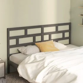 Solid gray pine wood bed headboard 186x4x100 cm by vidaXL, Headboards and footboards - Ref: Foro24-814211, Price: 53,51 €, Di...