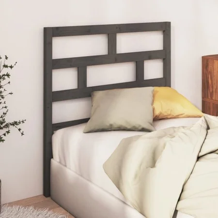 Cabecero de cama madera maciza de pino gris 96x4x100 cm de vidaXL, Cabeceros y pies de cama - Ref: Foro24-814176, Precio: 34,...