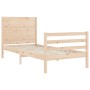 Estructura de cama con cabecero madera maciza 100x200 cm de vidaXL, Camas y somieres - Ref: Foro24-3194626, Precio: 123,82 €,...