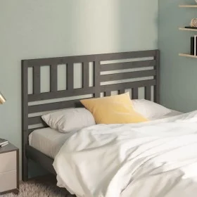 Solid gray pine wood bed headboard 156x4x100 cm by vidaXL, Headboards and footboards - Ref: Foro24-814151, Price: 57,05 €, Di...