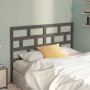 Cabecero de cama madera maciza de pino gris 156x4x100 cm de vidaXL, Cabeceros y pies de cama - Ref: Foro24-814201, Precio: 57...