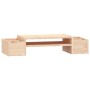 Soporte para monitor madera maciza de pino 70x27,5x15 cm de vidaXL, Bases y elevadores para ordenadores - Ref: Foro24-813964,...