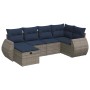 Set de muebles de jardín 6 pzas y cojines ratán sintético gris en Conjuntos de jardín | Comprar online en Foru.es