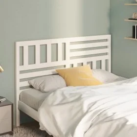 Solid white pine wood bed headboard 146x4x100 cm by vidaXL, Headboards and footboards - Ref: Foro24-814145, Price: 47,58 €, D...