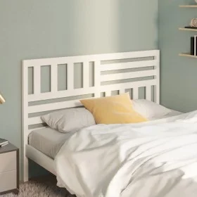 Solid white pine wood bed headboard 141x4x100 cm by vidaXL, Headboards and footboards - Ref: Foro24-814140, Price: 59,92 €, D...