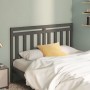 Cabecero de cama madera maciza de pino gris 126x4x100 cm de vidaXL, Cabeceros y pies de cama - Ref: Foro24-814086, Precio: 42...