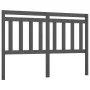 Cabecero de cama madera maciza de pino gris 126x4x100 cm de vidaXL, Cabeceros y pies de cama - Ref: Foro24-814086, Precio: 41...
