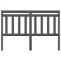 Cabecero de cama madera maciza de pino gris 126x4x100 cm de vidaXL, Cabeceros y pies de cama - Ref: Foro24-814086, Precio: 41...
