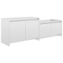 Mueble de TV madera contrachapada blanco brillo 146,5x35x50 cm de vidaXL, Muebles TV - Ref: Foro24-809815, Precio: 58,15 €, D...