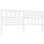Cabecero de cama madera maciza de pino blanco 186x4x100 cm de vidaXL, Cabeceros y pies de cama - Ref: Foro24-814160, Precio: ...