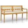 Banco Batavia cojín color crema madera maciza de teca 150 cm de vidaXL, Bancos de jardín - Ref: Foro24-3100828, Precio: 243,6...