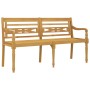 Banco Batavia cojín color crema madera maciza de teca 150 cm de vidaXL, Bancos de jardín - Ref: Foro24-3100828, Precio: 243,6...