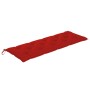 Banco Batavia con cojín rojo madera maciza de teca 150 cm de vidaXL, Bancos de jardín - Ref: Foro24-3100847, Precio: 254,14 €...