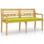 Banco Batavia con cojín verde brillo madera maciza teca 150 cm de vidaXL, Bancos de jardín - Ref: Foro24-3100852, Precio: 245...