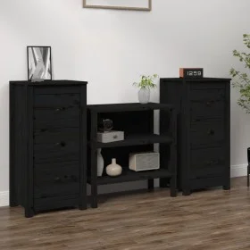 Aparadores 2 uds madera maciza de pino negro 40x35x80 cm de vidaXL, Aparadores - Ref: Foro24-813748, Precio: 119,90 €, Descue...